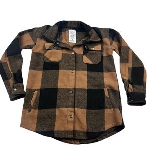 Fornia Brown Check Flannel Shirt Jacket Size Small 8